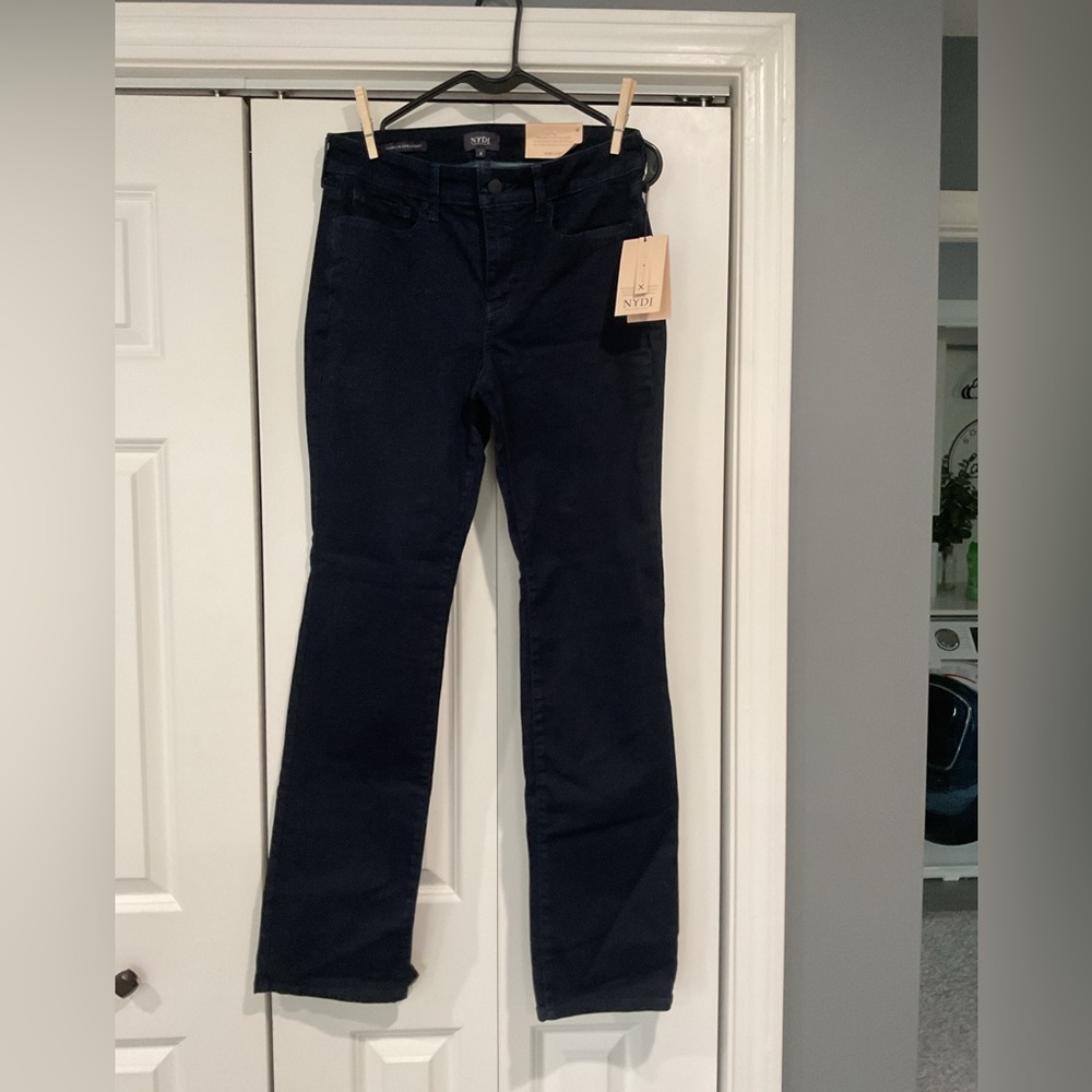 NYDJ Marilyn Dark Rinse Long Inseam Jeans